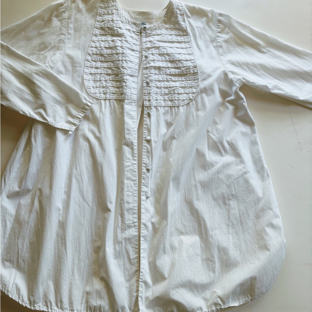 Women's White Pintuck Front Blouse